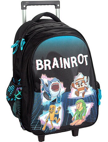 Mochila con ruedas 46 cm brainrot cmp 2 compartimentos con cremallera