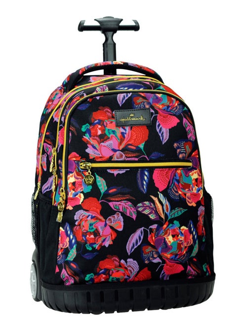 Mochila con ruedas 48 cm - estampado flores - hallmark de alta gama - Kiabi