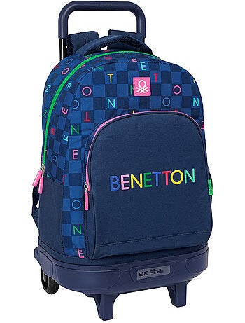 Mochila con ruedas benetton damero extraíble 45x33x22 cm