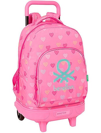 Mochila con ruedas benetton motivo corazones 22 l 33 x 45 x 22 cm cmp