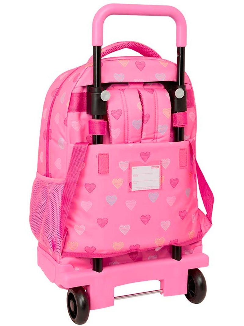 Mochila con ruedas benetton motivo corazones 22 l 33 x 45 x 22 cm cmp Rosa - Kiabi