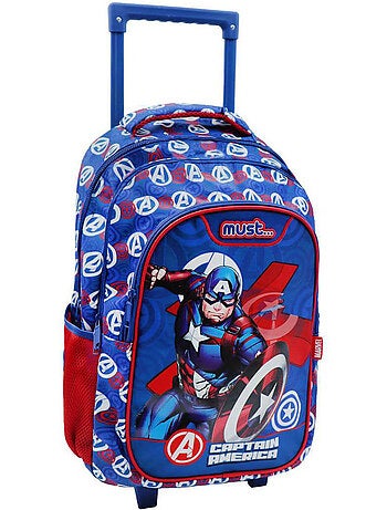 Mochila con ruedas capitán américa vengadores 3 compartimentos 45 cm