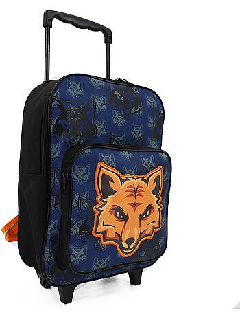 Mochila con ruedas cmp estampado zorro en tejido