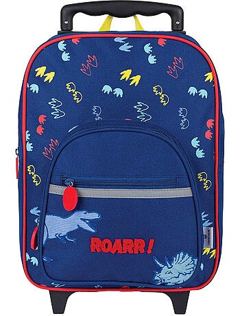 Mochila con ruedas con estampado de dinosaurios de tejido