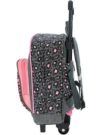 Mochila con ruedas con estampado de leopardo