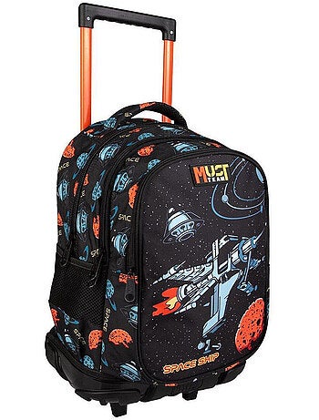 Mochila con ruedas escolar 3 compartimentos nave espacial 45 cm