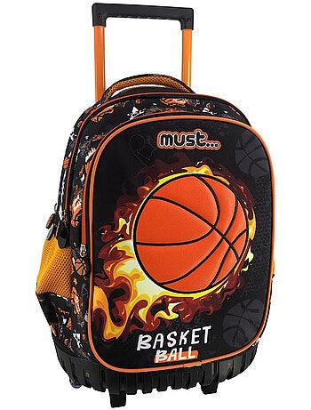 Mochila con ruedas escolar basketball fire 45 cm - trolley 3 compartimentos