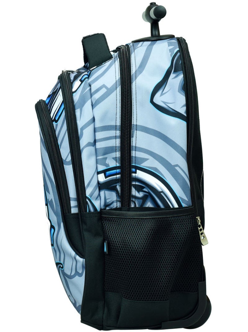 Mochila con ruedas estampado robot no fear 48 cm Azul Gris Negro - Kiabi