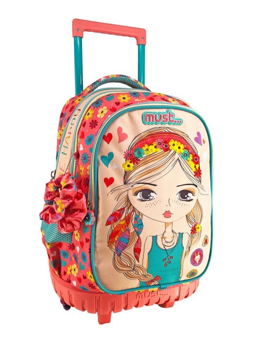 Mochila con ruedas girl flower must be happy 45 cm trolley - Kiabi Mochila con ruedas girl flower must be happy 45 cm trolley - Kiabi