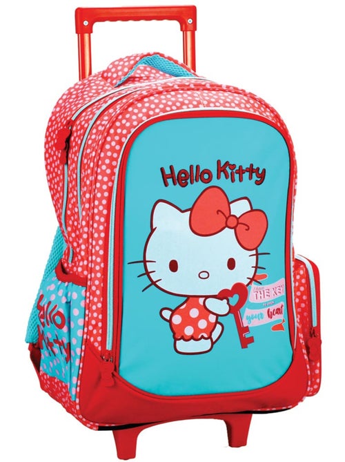 Mochila con ruedas hello kitty 46 cm - asa telescópica roja - Kiabi Mochila con ruedas hello kitty 46 cm - asa telescópica roja - Kiabi