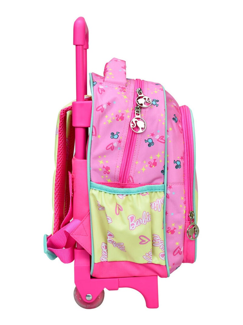Mochila con ruedas infantil - barbie estampado chicle - compacta y práctica Rosa caramelo - Kiabi