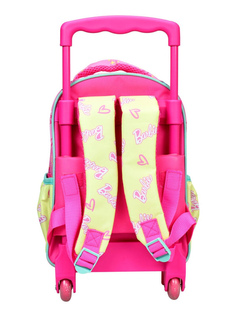 Mochila con ruedas infantil - barbie estampado chicle - compacta y práctica Rosa caramelo - Kiabi
