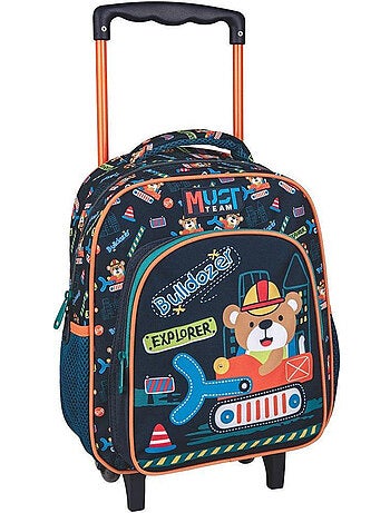 Mochila con ruedas infantil 'bulldozer' con led activable al tocar – must