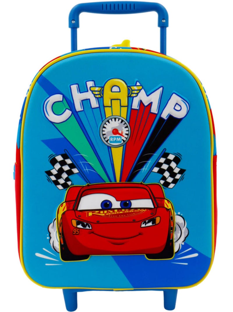 Mochila con ruedas infantil cars champion 30 cm - trolley escolar Azul Rojo Blanco - Kiabi