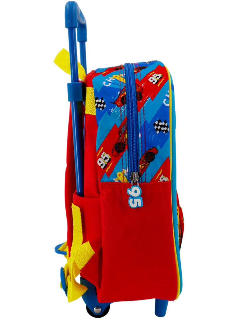 Mochila con ruedas infantil cars champion 30 cm - trolley escolar Azul Rojo Blanco - Kiabi