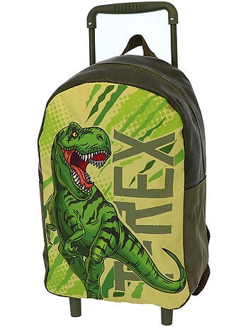 Mochila con ruedas infantil dinosaurio t‑rex 34 cm - trolley infantil
