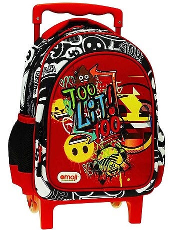 Mochila con ruedas infantil gim emoji too lit de poliéster