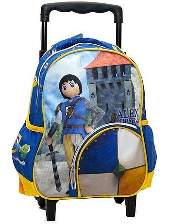 Mochila con ruedas infantil playmobil super 4 motivo alex de poliéster