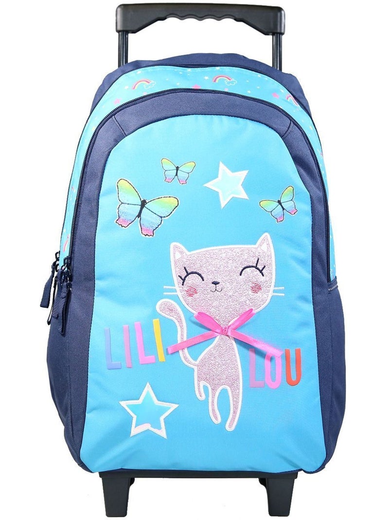 Mochila con ruedas – lililou el gato 45 cm Azul - Kiabi