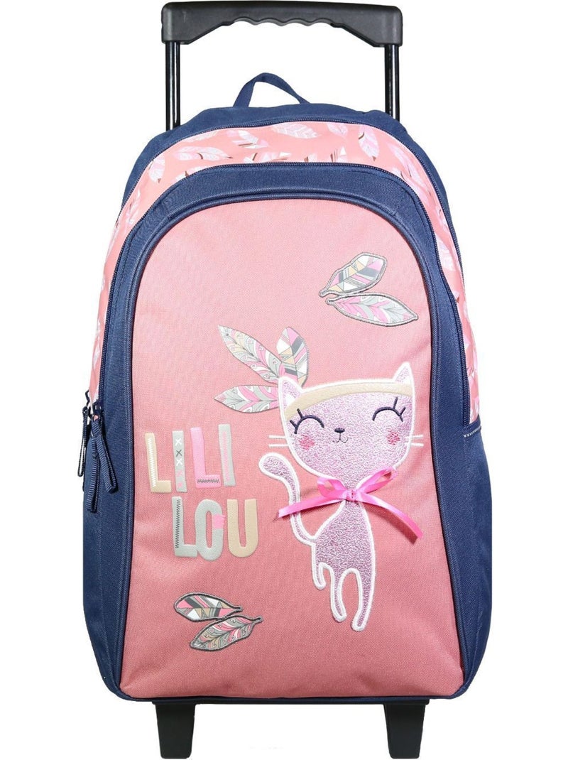 Mochila con ruedas – lililou el gato 45 cm Rosa - Kiabi