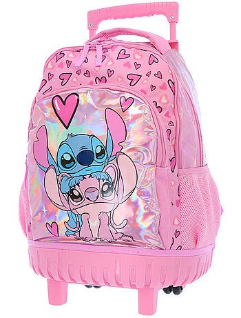Mochila con ruedas lilo y stitch 43 cm 2 compartimentos con cremallera
