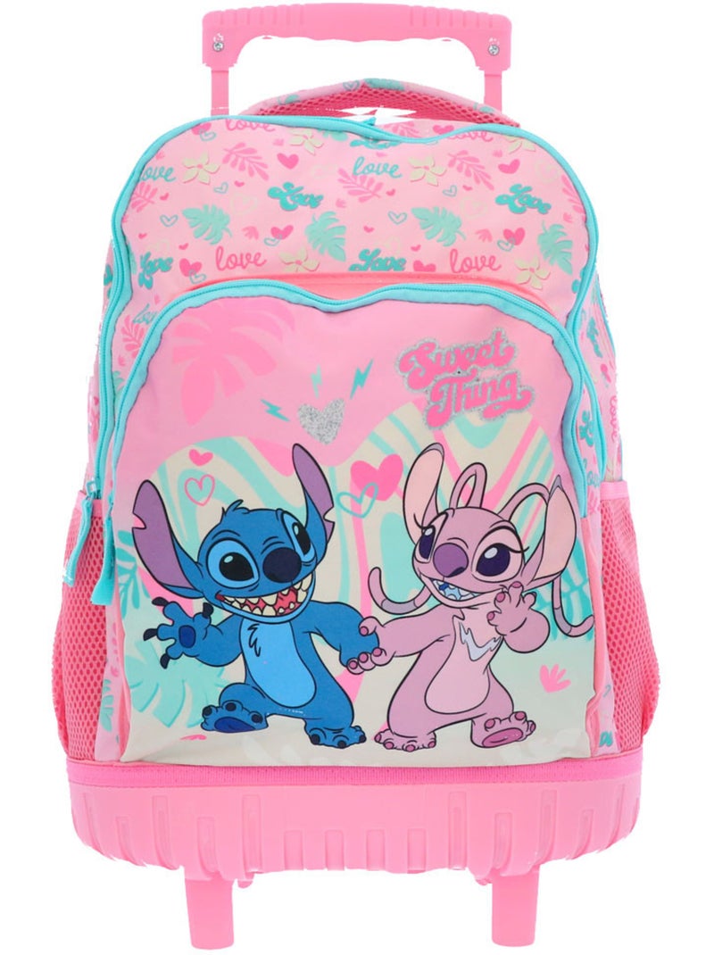Mochila con ruedas lilo y stitch 43 cm 29 l con 2 compartimentos Rosa - Kiabi