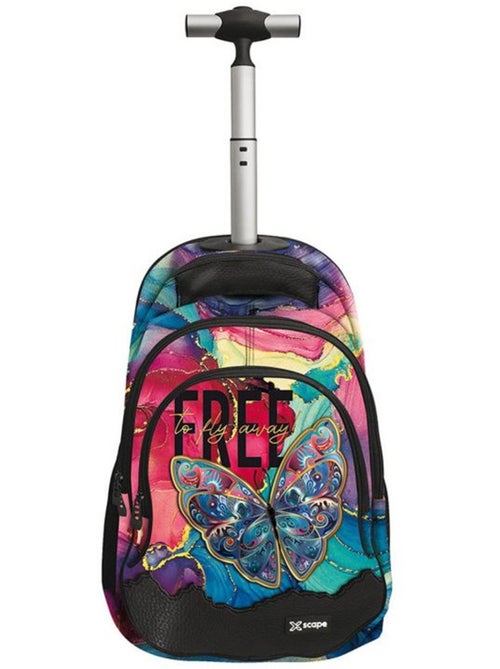Mochila con ruedas mariposas 44 cm 2 compartimentos con cremallera cmp - Kiabi Mochila con ruedas mariposas 44 cm 2 compartimentos con cremallera cmp - Kiabi