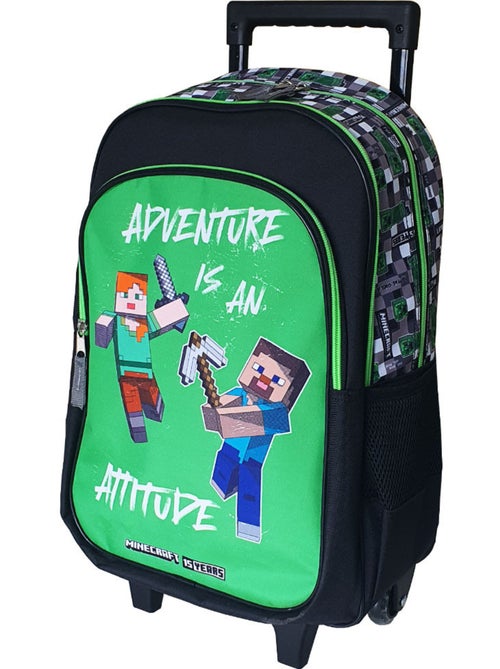 Mochila con ruedas minecraft aventura 45 cm - trolley escolar 2 compartimentos - Kiabi Mochila con ruedas minecraft aventura 45 cm - trolley escolar 2 compartimentos - Kiabi
