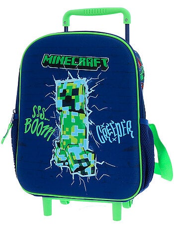 Mochila con ruedas minecraft creeper 32 cm con asa telescópica