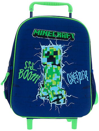 Mochila con ruedas minecraft creeper 32 cm con asa telescópica