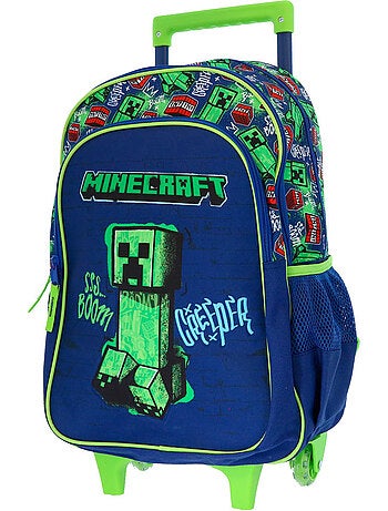 Mochila con ruedas minecraft creeper 48 cm 2 compartimentos minecraft