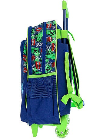 Mochila con ruedas minecraft creeper 48 cm 2 compartimentos minecraft