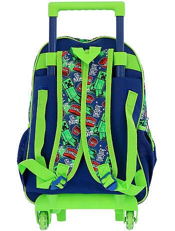 Mochila con ruedas minecraft creeper 48 cm 2 compartimentos minecraft