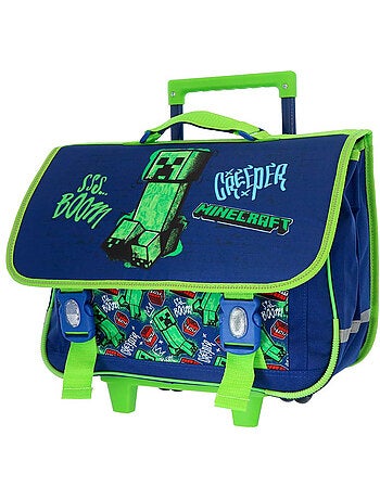 Mochila con ruedas minecraft creeper boom 41 cm con 2 ruedas