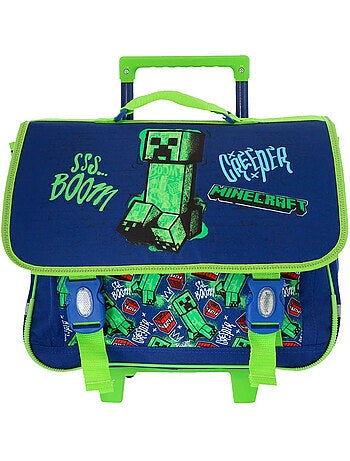 Mochila con ruedas minecraft creeper boom 41 cm con 2 ruedas