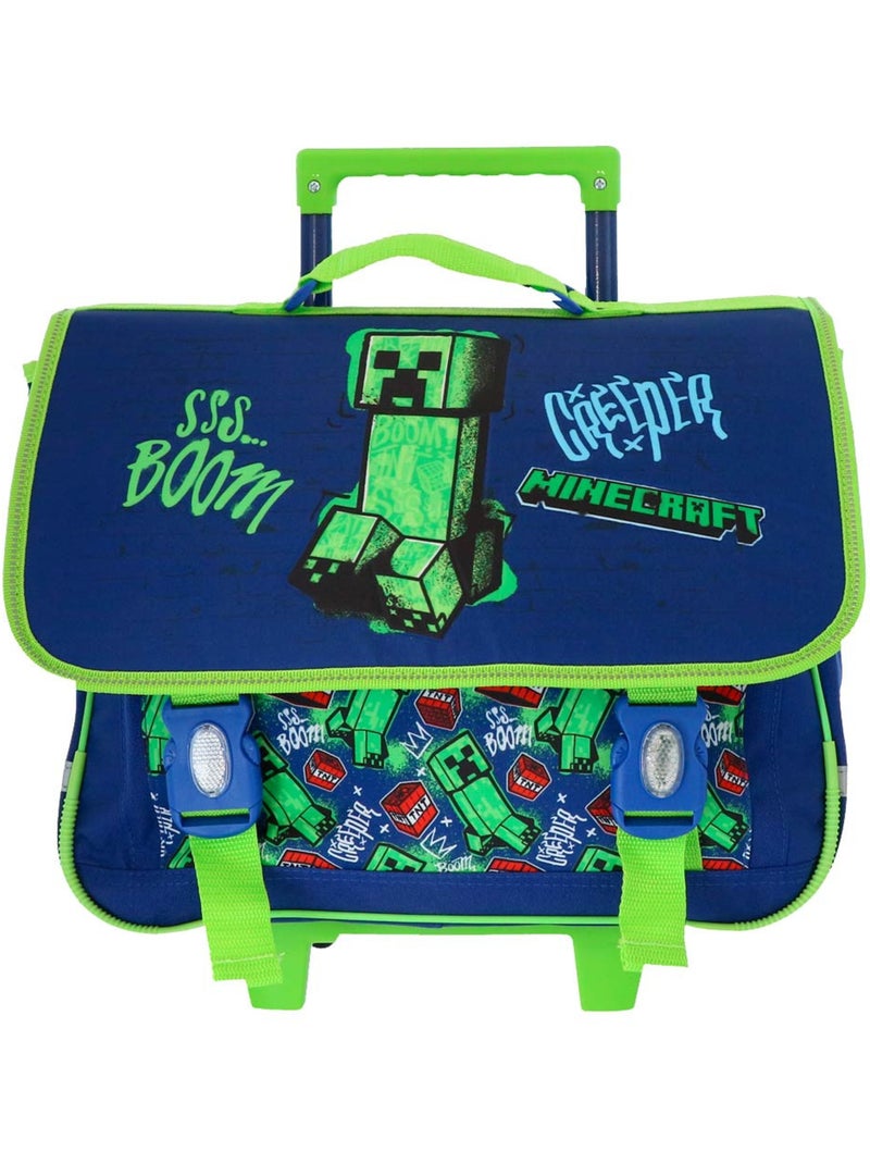 Mochila con ruedas minecraft creeper boom 41 cm con 2 ruedas Azul - Kiabi