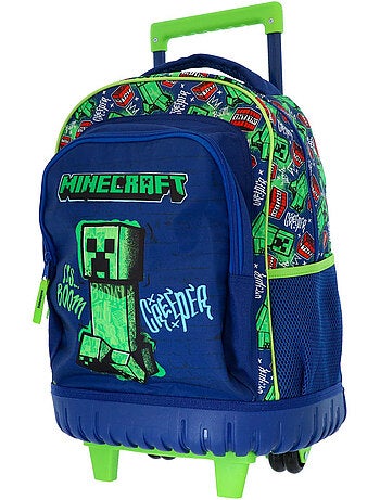 Mochila con ruedas minecraft creeper boom 43 cm asa telescópica