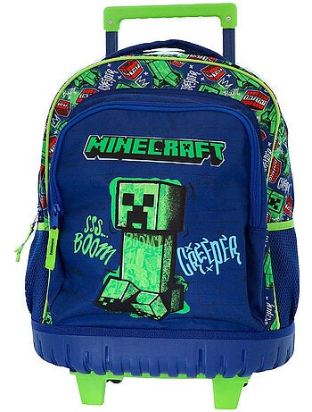Mochila con ruedas minecraft creeper boom 43 cm asa telescópica