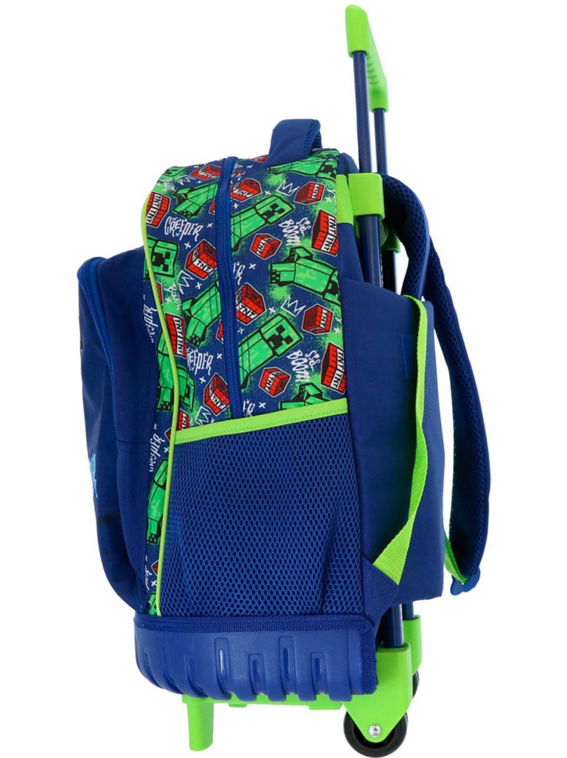 Mochila con ruedas minecraft creeper boom 43 cm asa telescópica Blanco Rojo - Kiabi