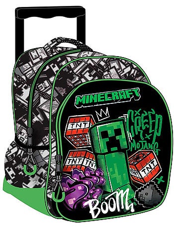 Mochila con ruedas minecraft metro art 30 cm - trolley infantil