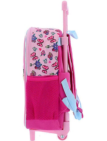 Mochila con ruedas minnie flores 3d textil 36 cm