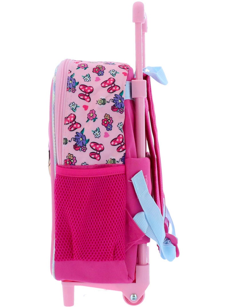 Mochila con ruedas minnie flores 3d textil 36 cm Multicolor - Kiabi