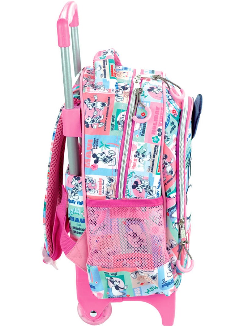 Mochila con ruedas minnie mouse collage 4 ruedas 30 cm con asa Rosa - Kiabi