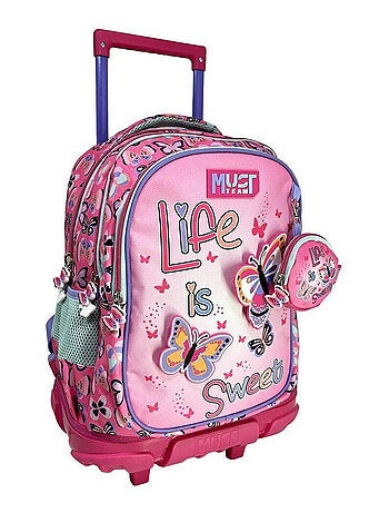 Mochila con ruedas must mariposas life 45 cm