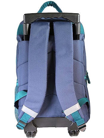 Mochila con ruedas niña Lili Lou beige y azul 2 compartimentos