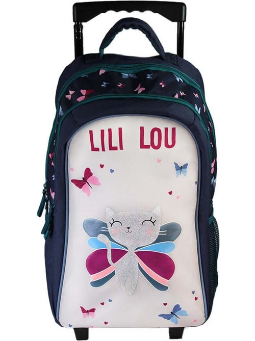 Mochila con ruedas niña Lili Lou beige y azul 2 compartimentos - Kiabi Mochila con ruedas niña Lili Lou beige y azul 2 compartimentos - Kiabi