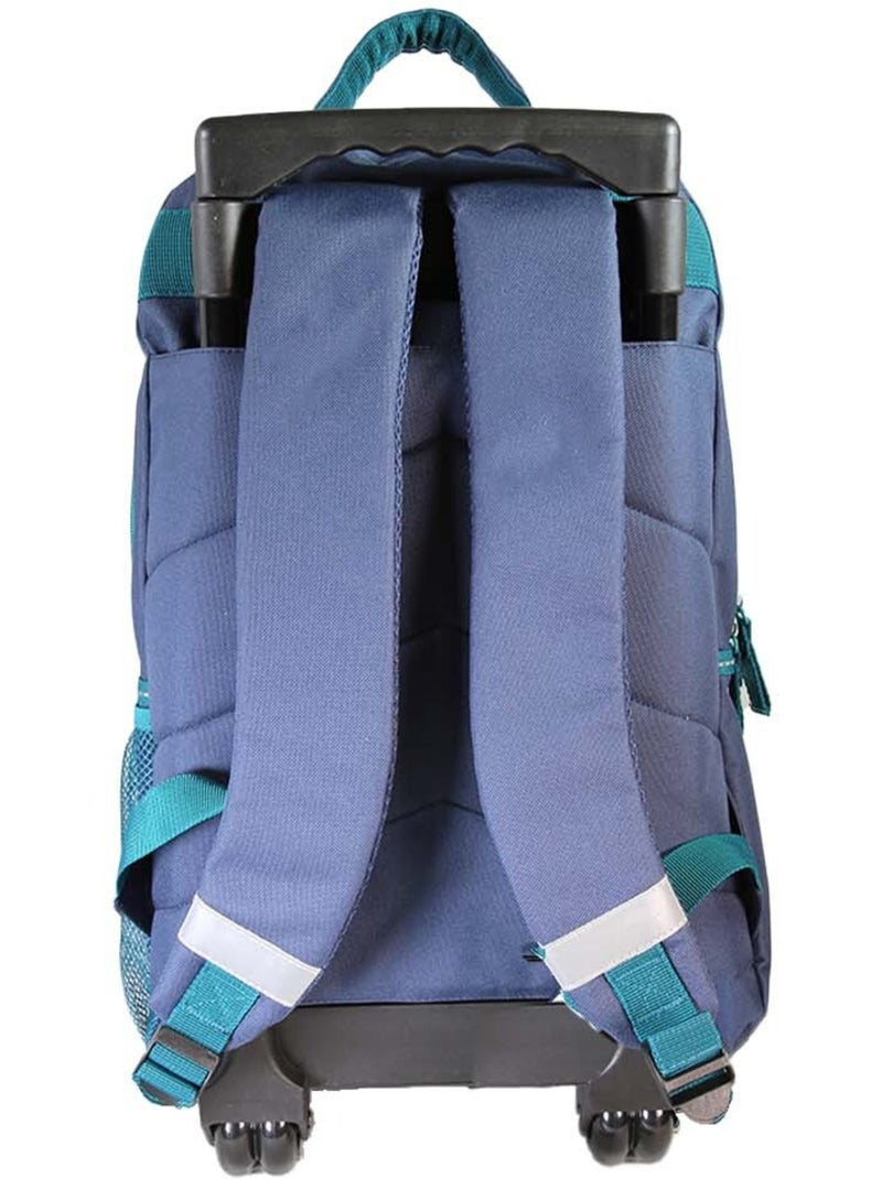 Mochila con ruedas niña Lili Lou beige y azul 2 compartimentos Azul marino - Kiabi