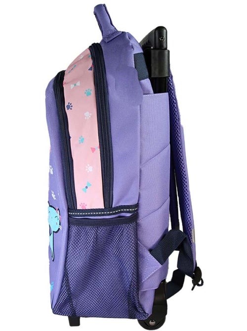 Mochila con ruedas niña Lili Lou violeta y rosa 2 compartimentos - Kiabi