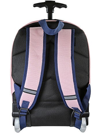 Mochila con ruedas niña Phileas Cisne azul y rosa 2 compartimentos