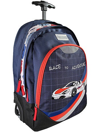 Mochila con ruedas niño Phileas azul y roja 2 compartimentos